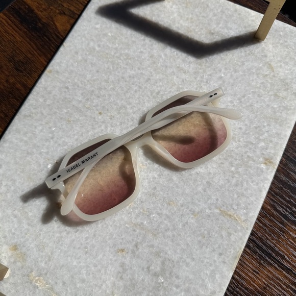 Isabel Marant Oversized White Frame Sunglasses with Pink Gradient Lenses main image 4